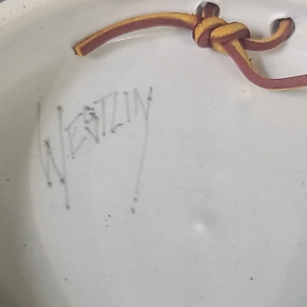 Jack Westlin Studio Pottery Decorative Hanging Or Trivet Plate